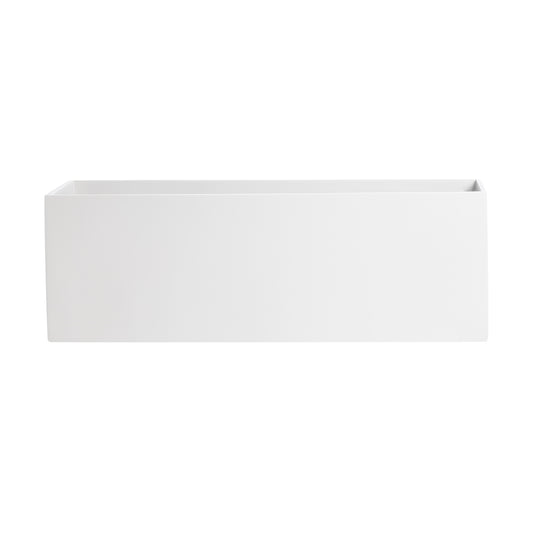 White Belmont Rectangle Fiberglass Planter Box