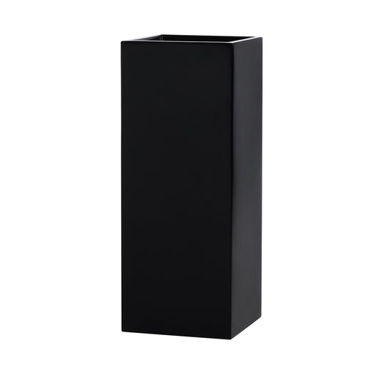 Black Belvedere Tall Square Cube Fiberglass Planter Box