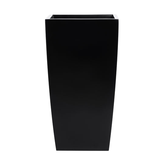 Black Orinda Tall Square Curved Fiberglass Planter