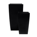 Root and Stock Orinda Tall Square Curved Planter - Black