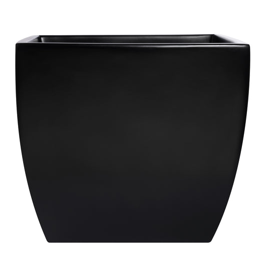 Black Pacifica Square Curved Fiberglass Planter Box