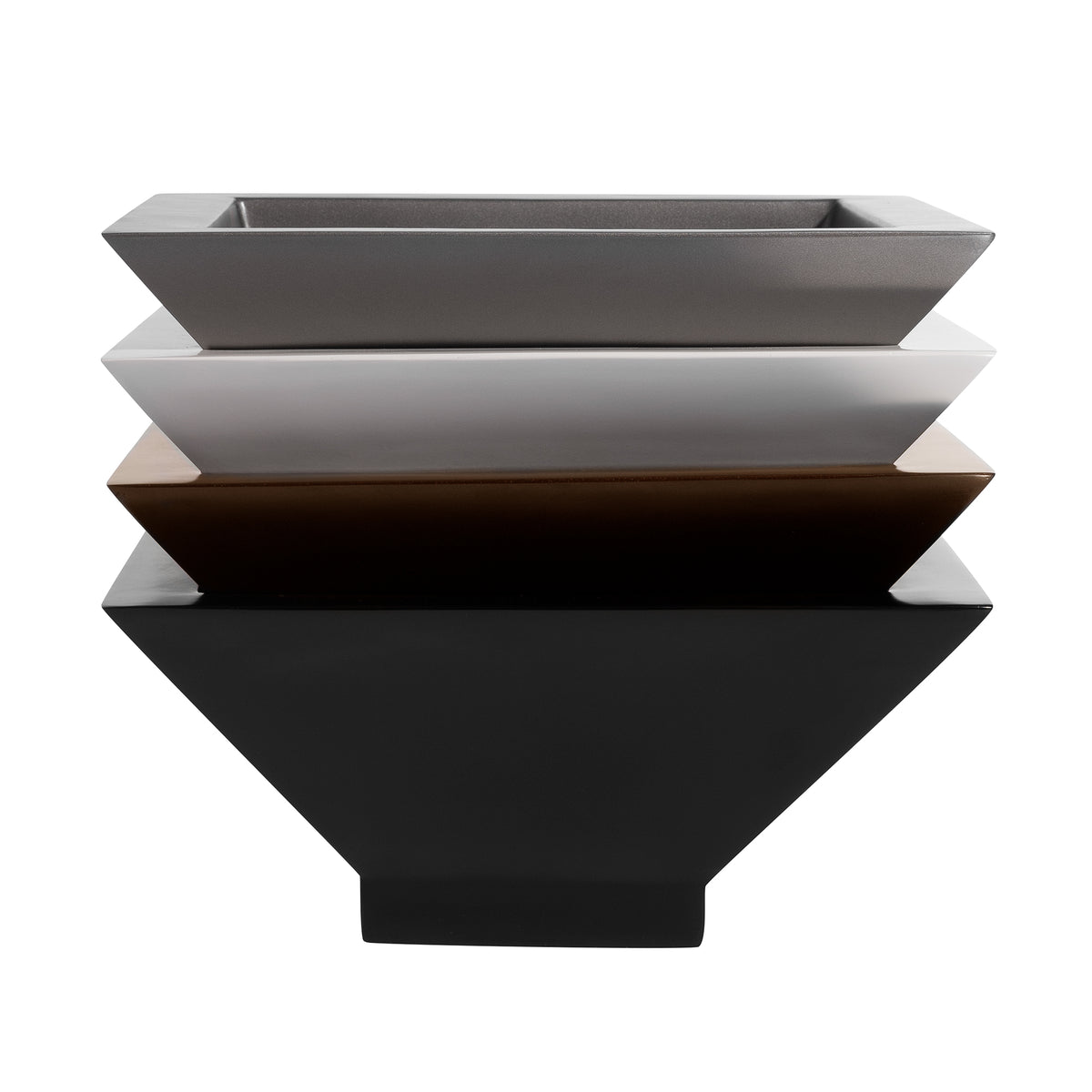 Sausalito Square Bowl Fiberglass Planter Set