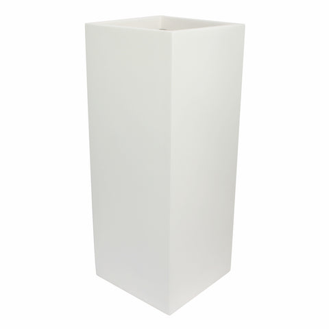 Root and Stock Belvedere Tall Square Cube Planter Box - White