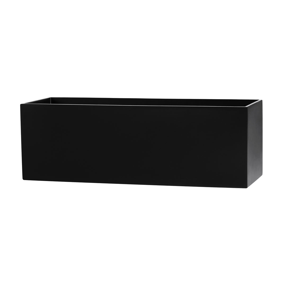 Black Belmont Rectangle Fiberglass Planter Box 