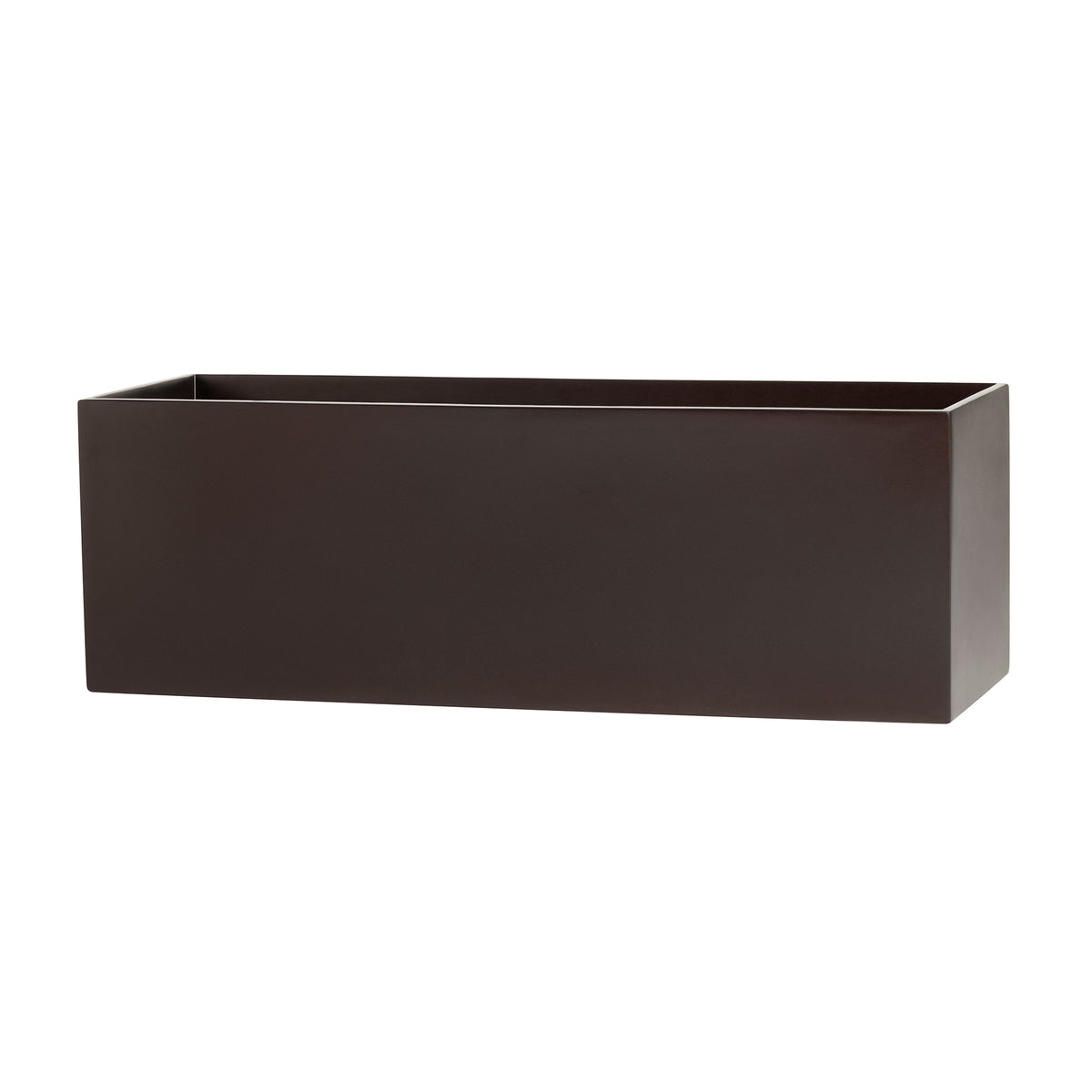 Brown Belmont Rectangle Fiberglass Planter Box 
