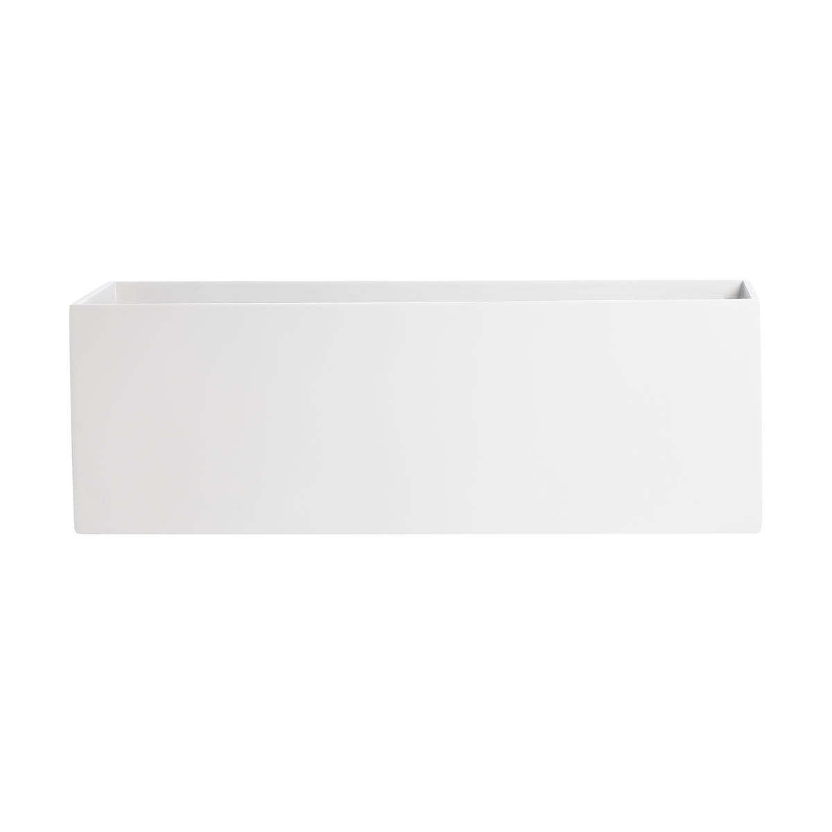 White Belmont Rectangle Fiberglass Planter Box 