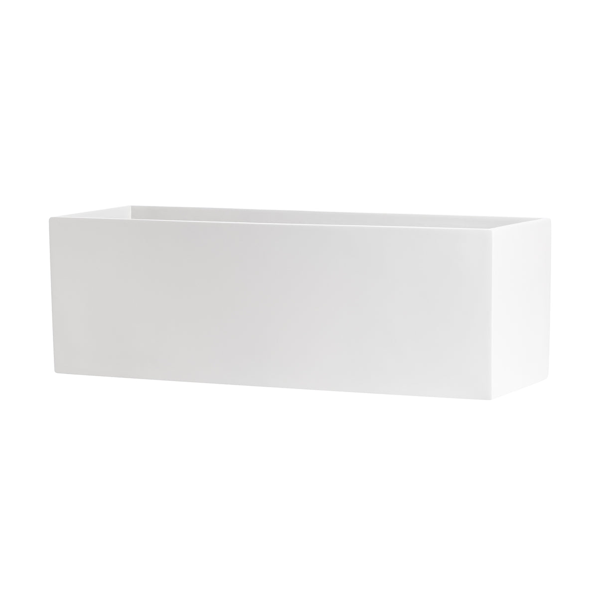 White Belmont Rectangle Fiberglass Planter Box 