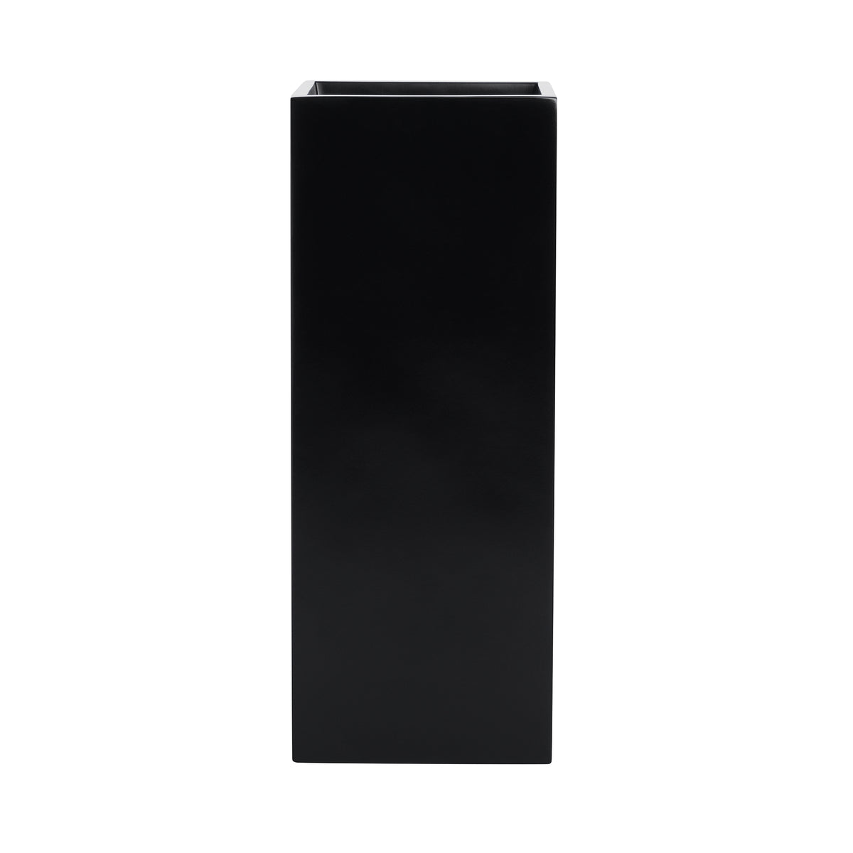 Black Belvedere Tall Square Cube Fiberglass Planter Box 