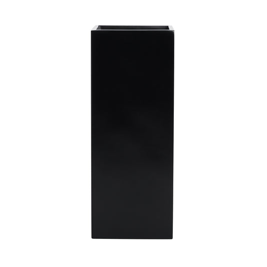 Black Belvedere Tall Square Cube Fiberglass Planter Box 
