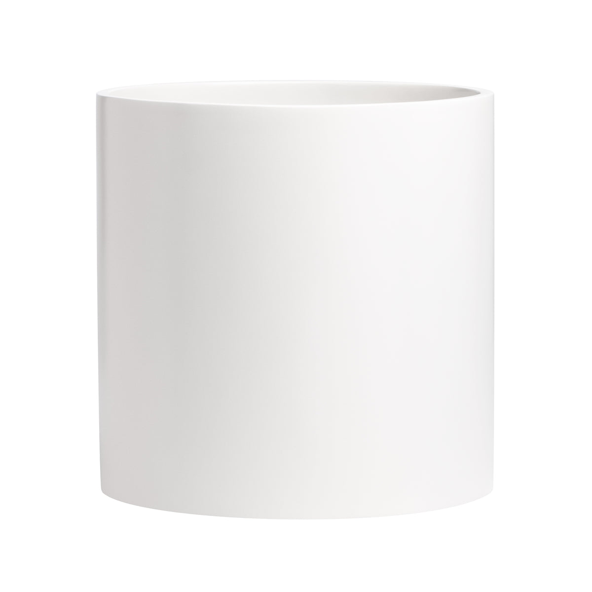 White Brea Round Cylinder Fiberglass Planter 