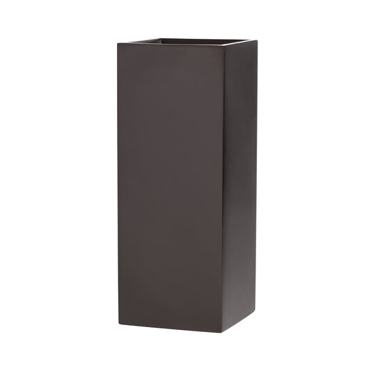 Brown Belvedere Tall Square Cube Fiberglass Planter Box 