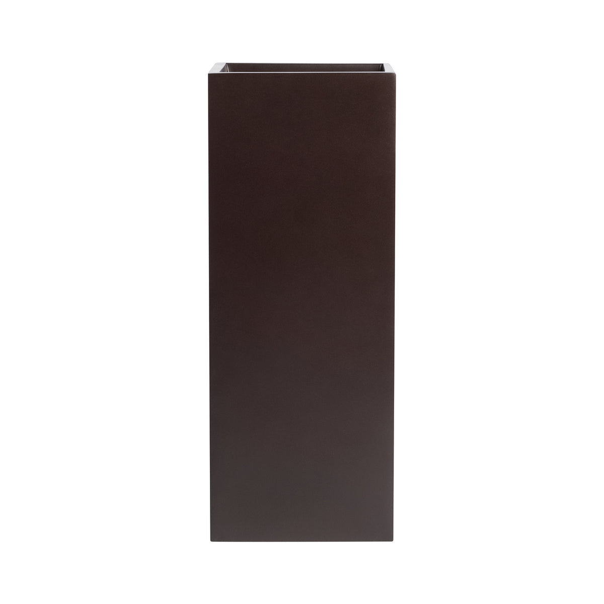 Brown Belvedere Tall Square Cube Fiberglass Planter Box 