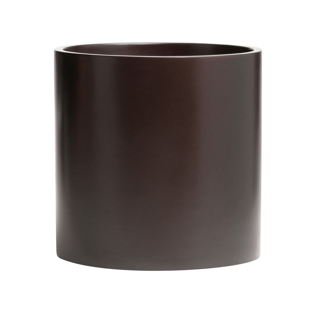 Brown Brea Round Cylinder Fiberglass Planter 