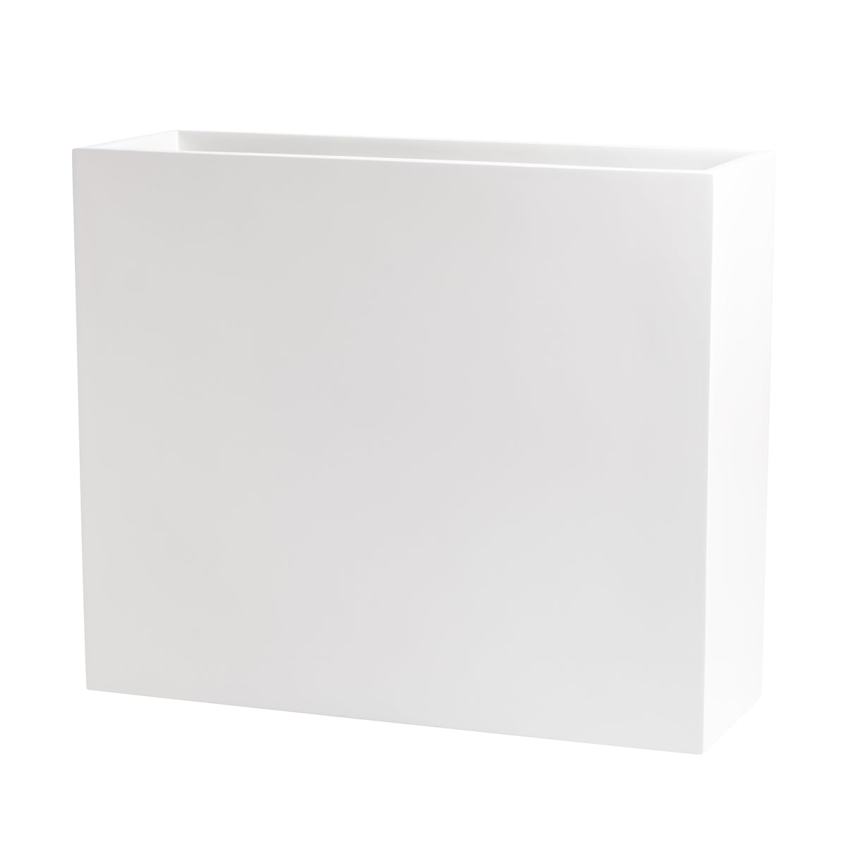 White Calistoga Tall Rectangle Fiberglass Planter Box 