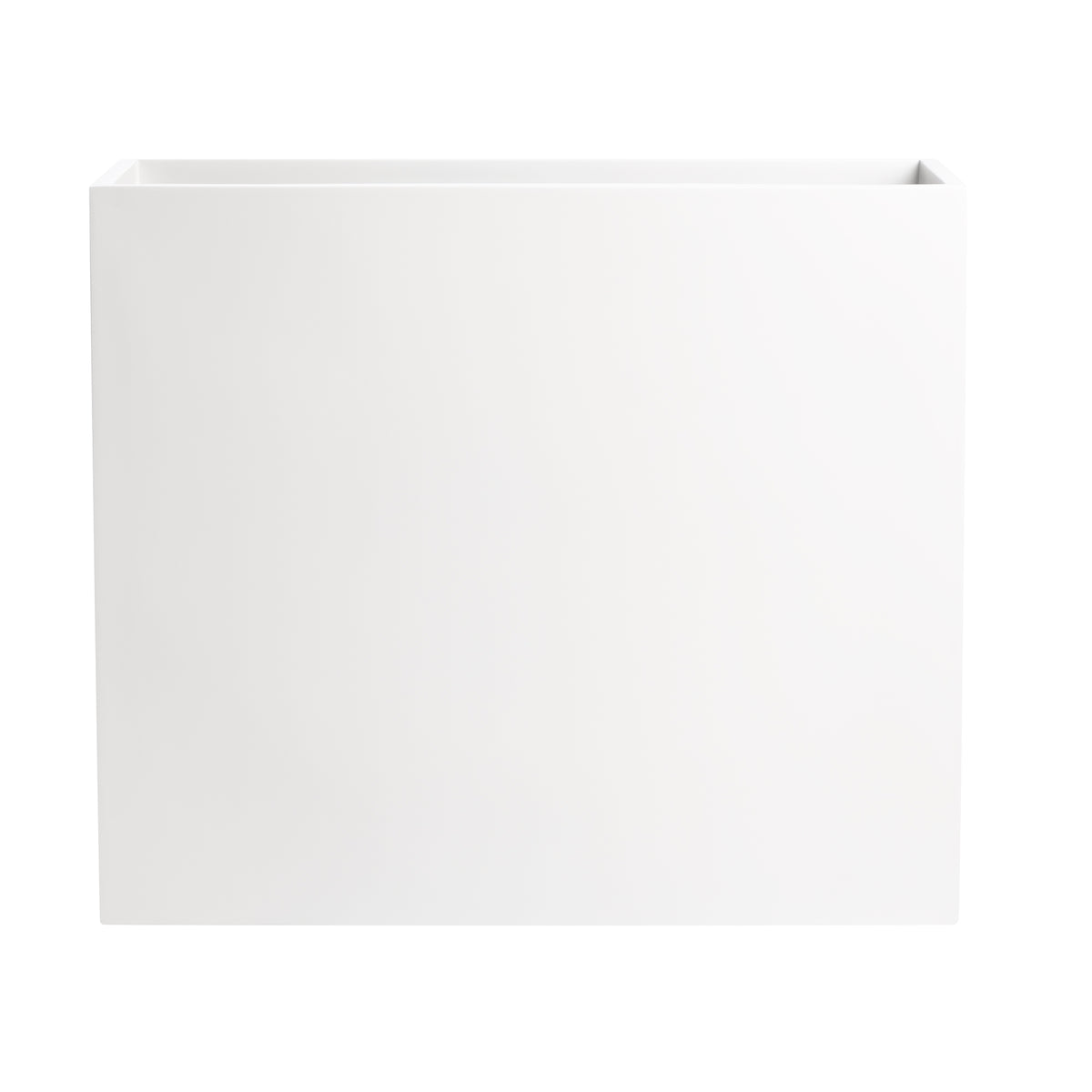 White Calistoga Tall Rectangle Fiberglass Planter Box 