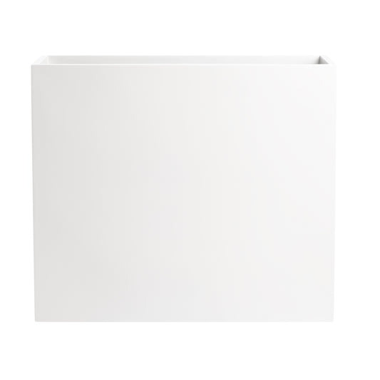 White Calistoga Tall Rectangle Fiberglass Planter Box 