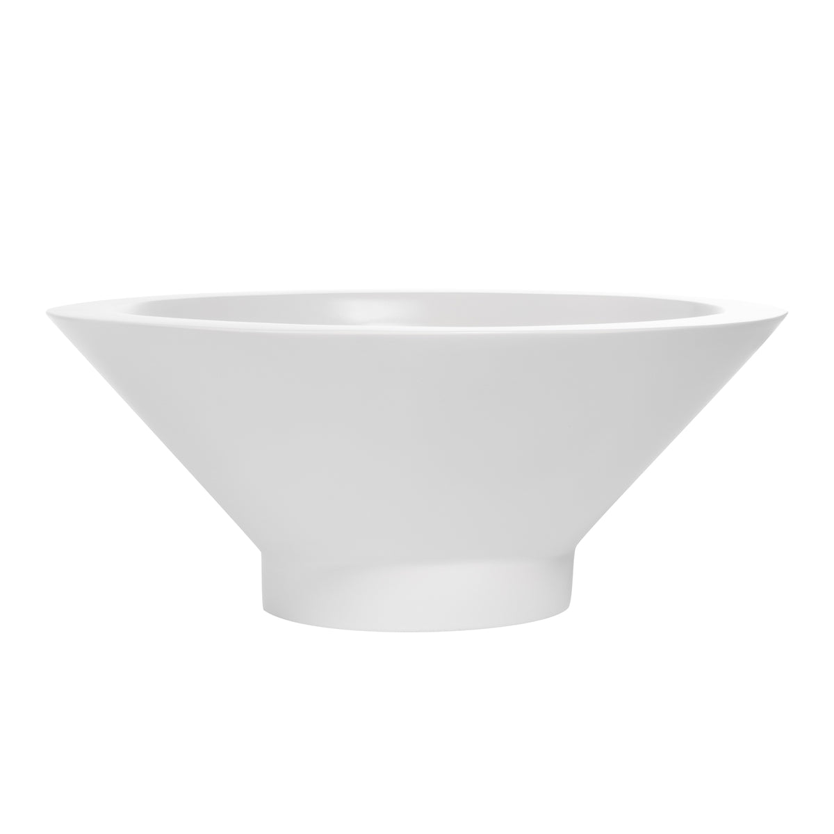 White Campbell Round Bowl Fiberglass Planter 