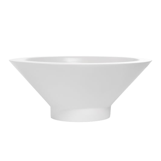 White Campbell Round Bowl Fiberglass Planter 
