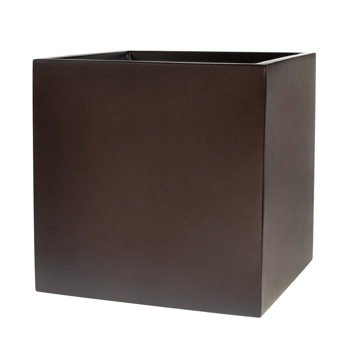 Brown Dixon Square Cube Fiberglass Planter Box 