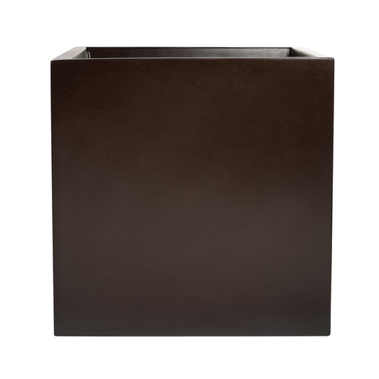 Brown Dixon Square Cube Fiberglass Planter Box 