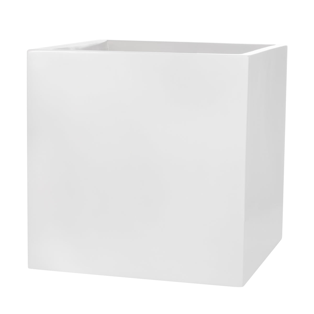 White Dixon Square Cube Fiberglass Planter Box 