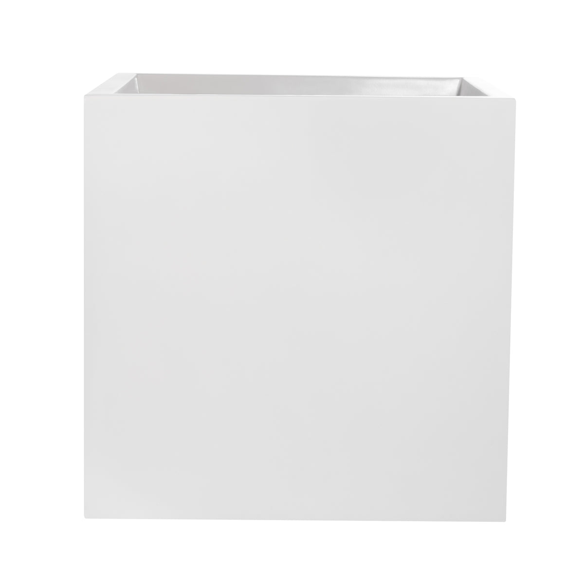 White Dixon Square Cube Fiberglass Planter Box 