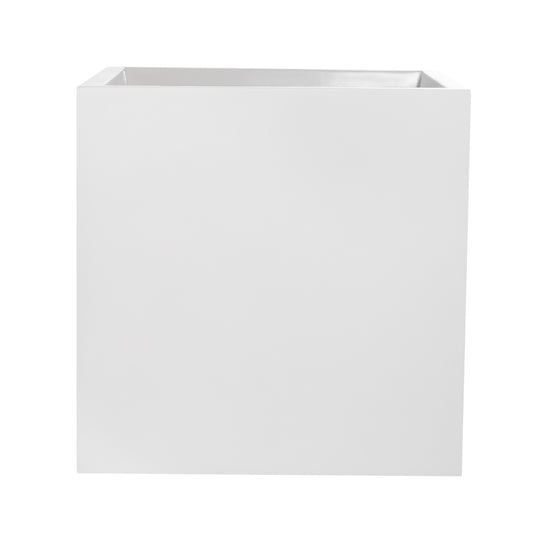 White Dixon Square Cube Fiberglass Planter Box 