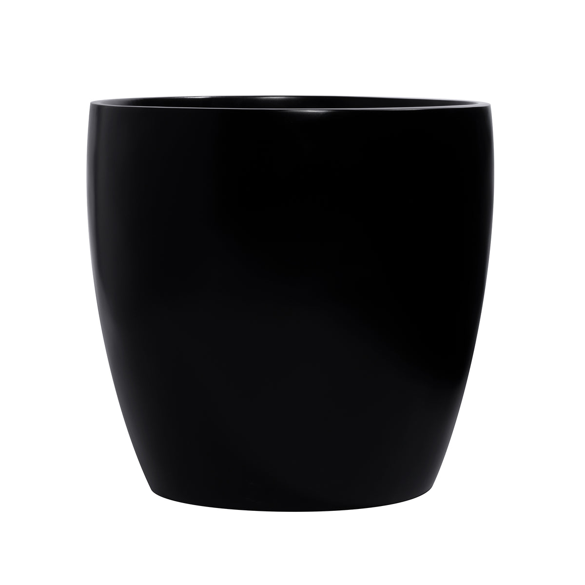 Black Napa Round Cylinder Fiberglass Planter 
