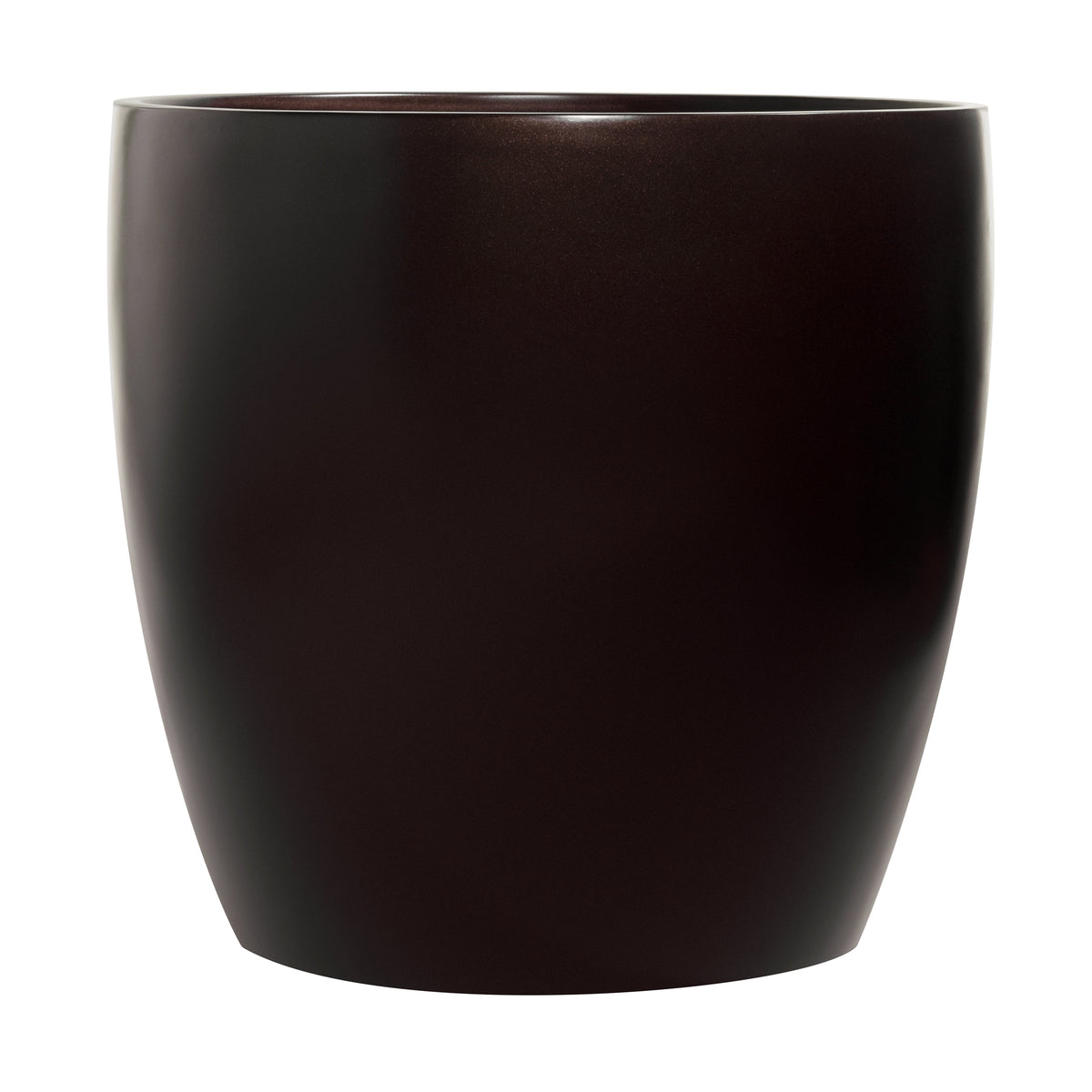 Brown Napa Round Cylinder Fiberglass Planter 