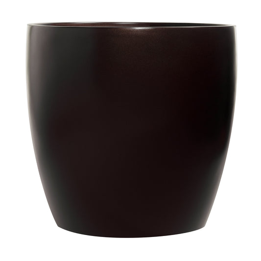 Brown Napa Round Cylinder Fiberglass Planter 