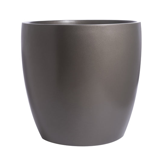 Grey Napa Round Cylinder Fiberglass Planter 