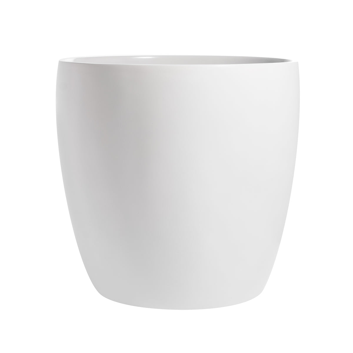 White Napa Round Cylinder Fiberglass Planter 