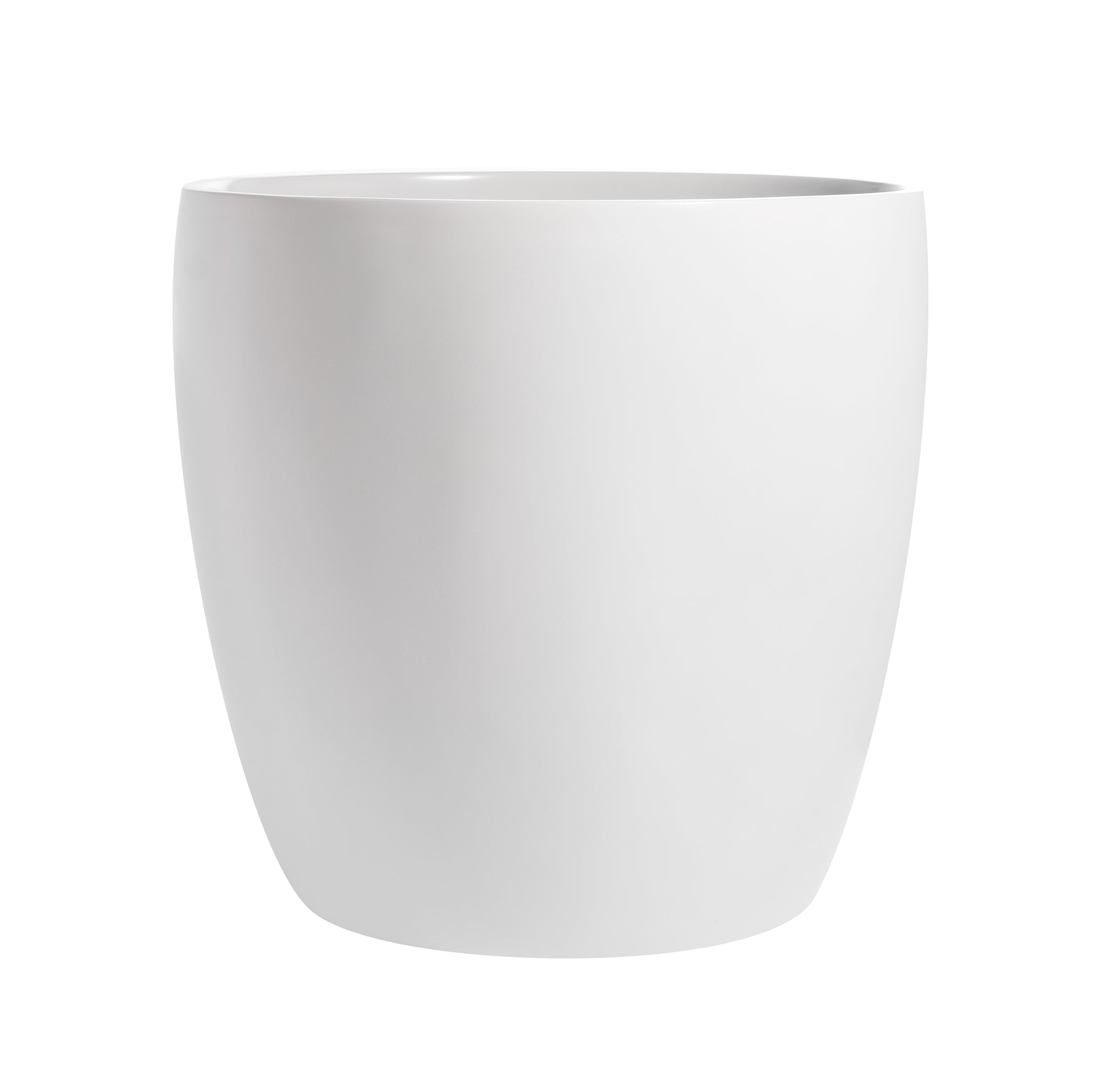 White Napa Round Cylinder Fiberglass Planter 