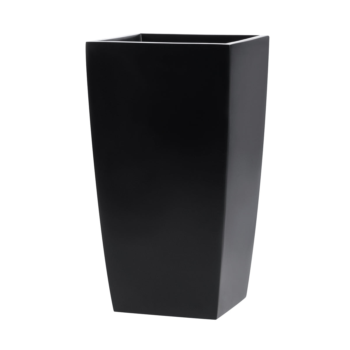 Black Orinda Tall Square Curved Fiberglass Planter 