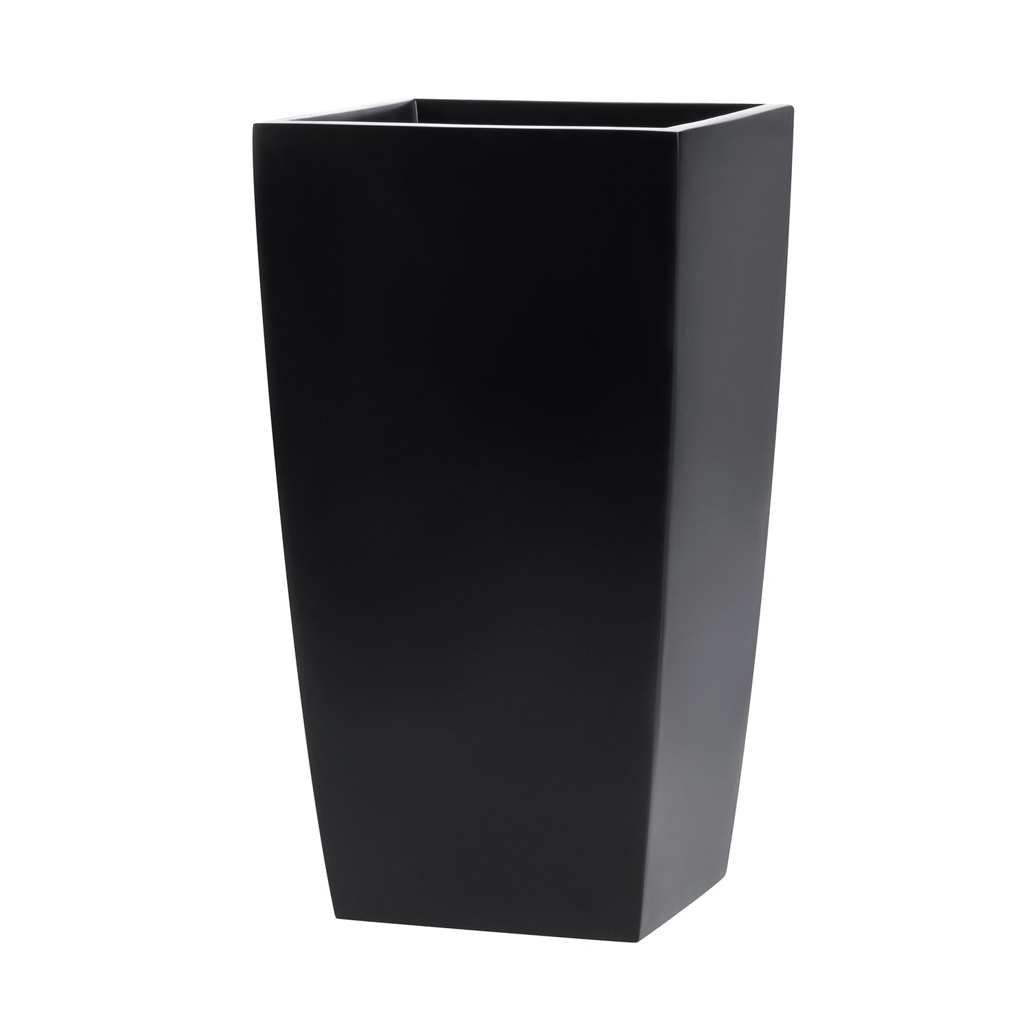Black Orinda Tall Square Curved Fiberglass Planter 