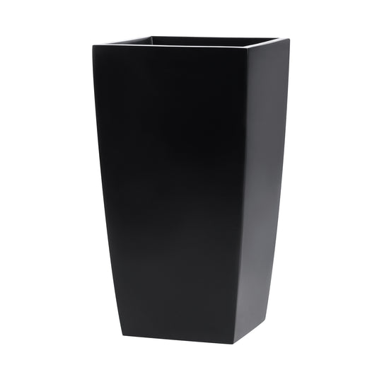 Black Orinda Tall Square Curved Fiberglass Planter 