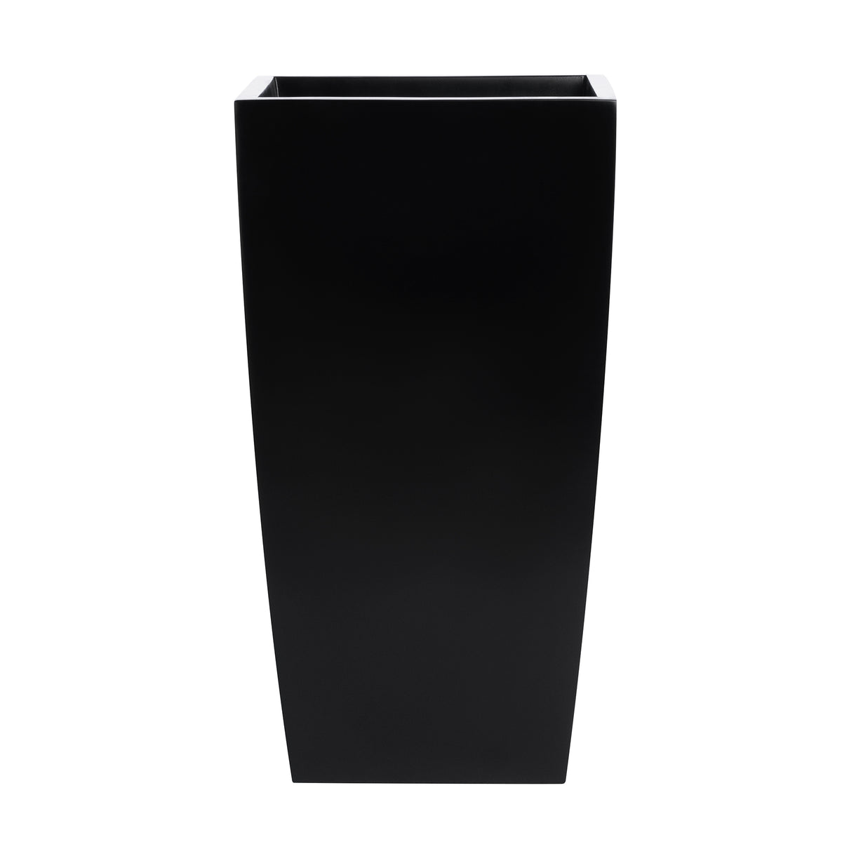 Black Orinda Tall Square Curved Fiberglass Planter 