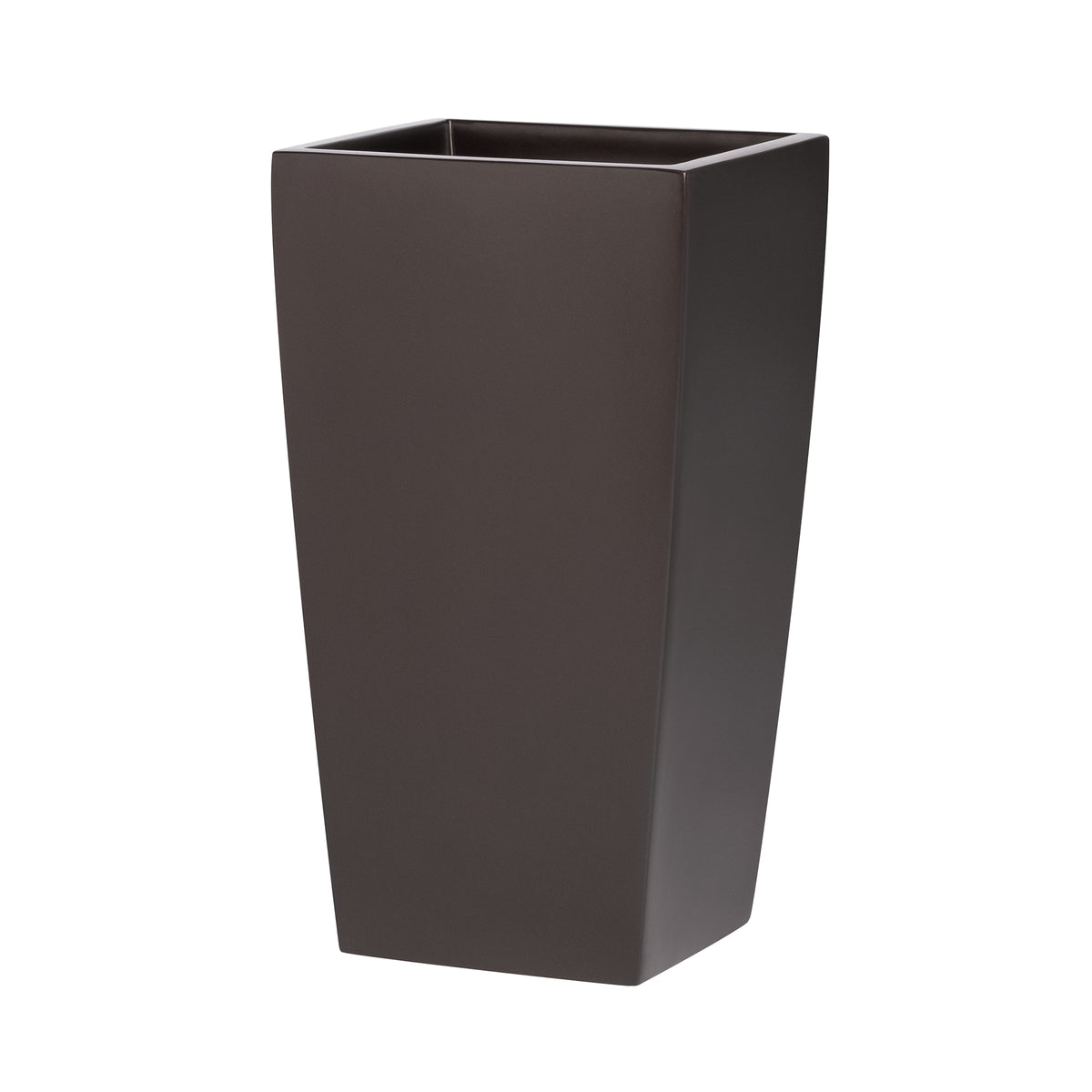 Brown Orinda Tall Square Curved Fiberglass Planter 