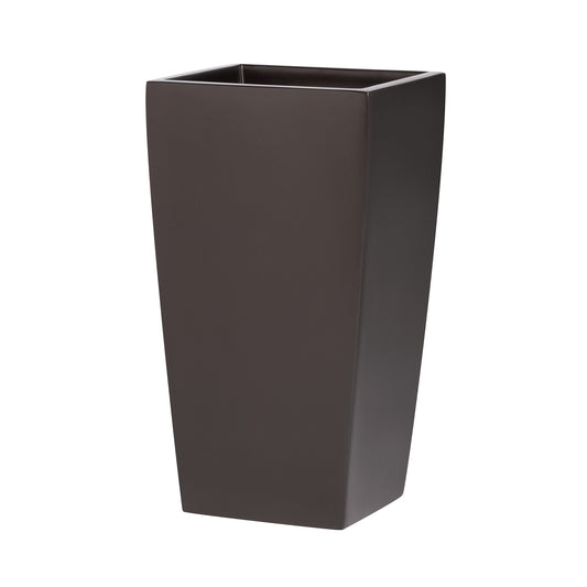 Brown Orinda Tall Square Curved Fiberglass Planter 