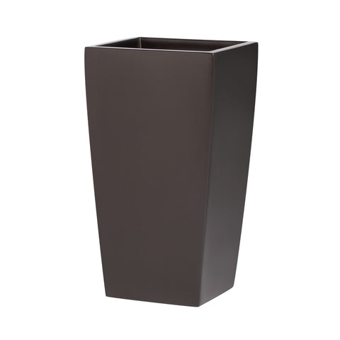 Root and Stock Orinda Tall Square Curved Planter - Brown