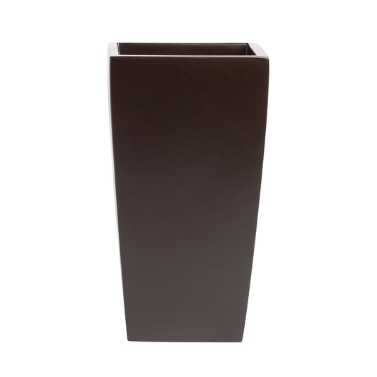 Brown Orinda Tall Square Curved Fiberglass Planter 