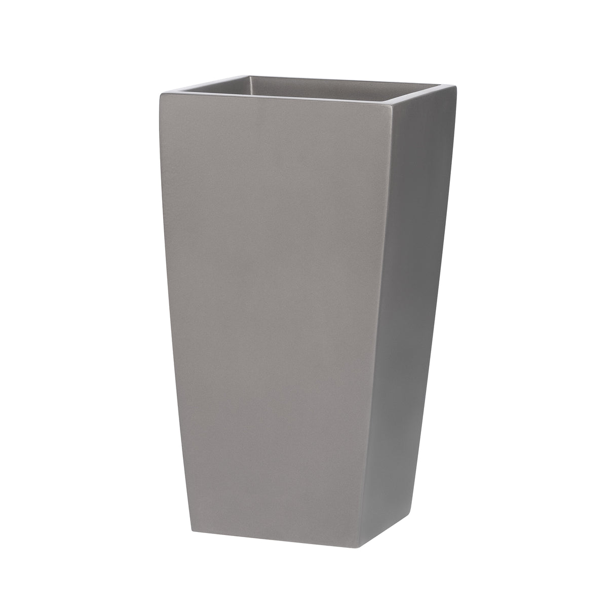 Grey Orinda Tall Square Curved Fiberglass Planter 