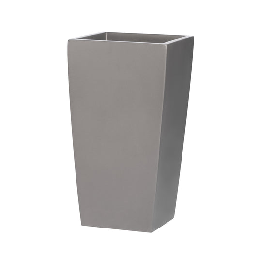 Grey Orinda Tall Square Curved Fiberglass Planter 