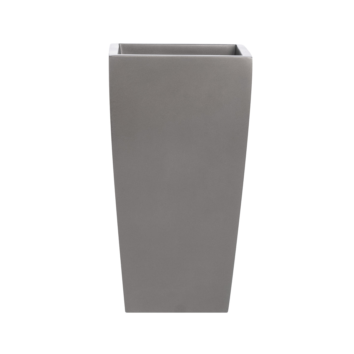 Grey Orinda Tall Square Curved Fiberglass Planter 