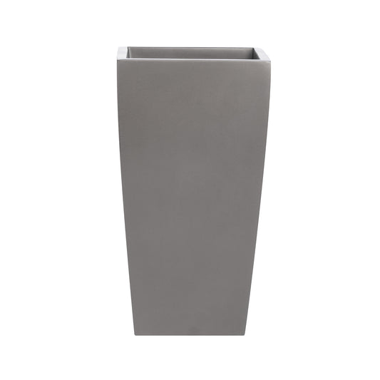 Grey Orinda Tall Square Curved Fiberglass Planter 