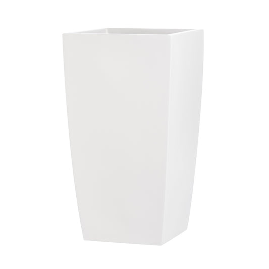 White Orinda Tall Square Curved Fiberglass Planter 