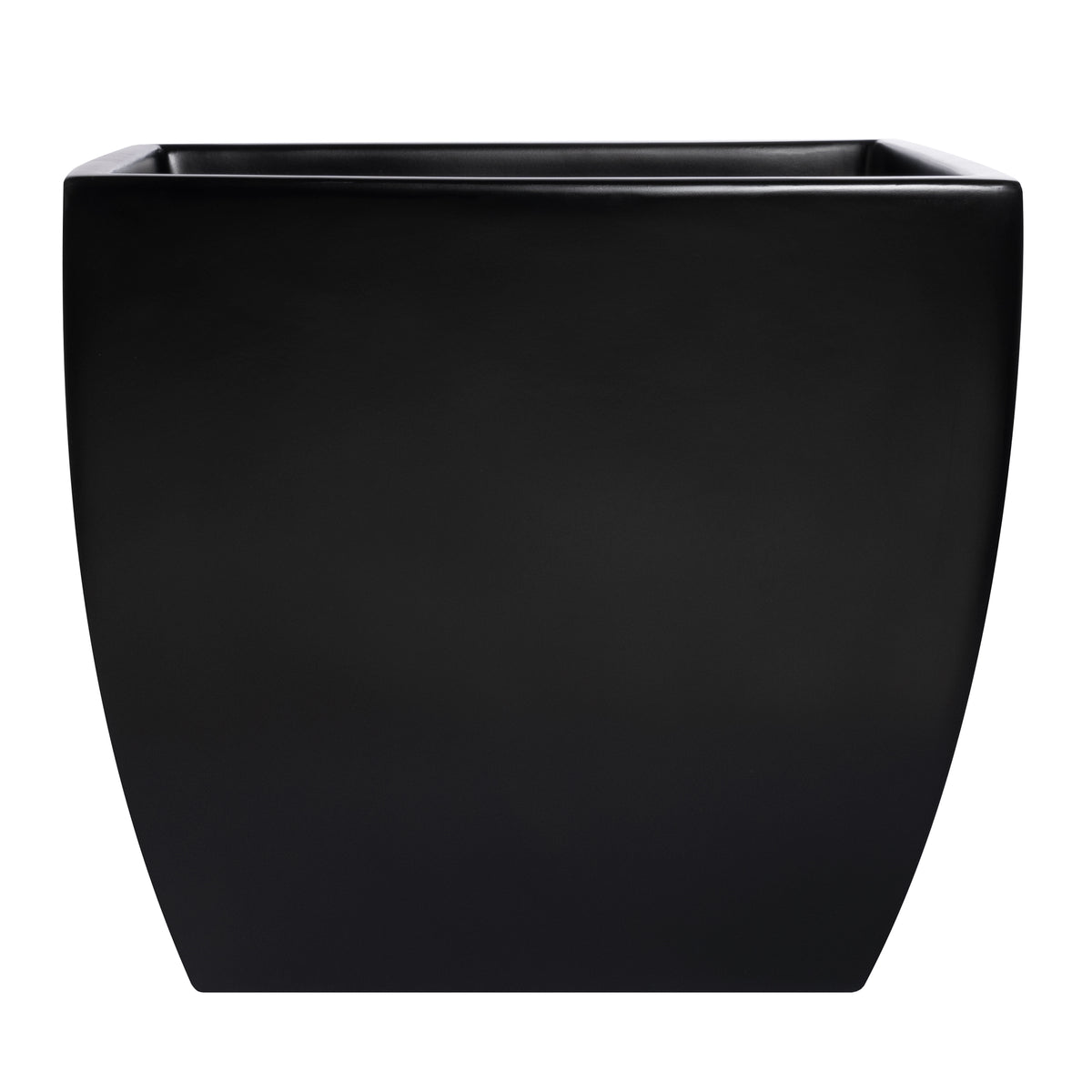 Black Pacifica Square Curved Fiberglass Planter Box 