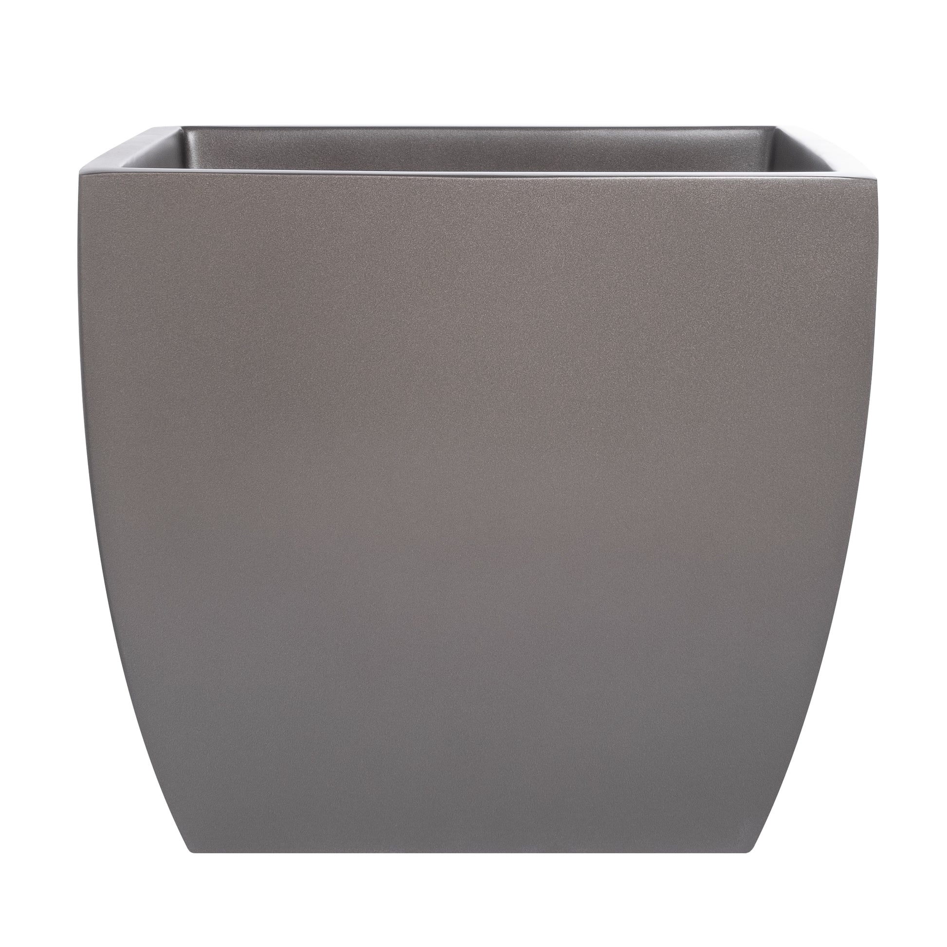 Grey Pacifica Square Curved Fiberglass Planter Box 