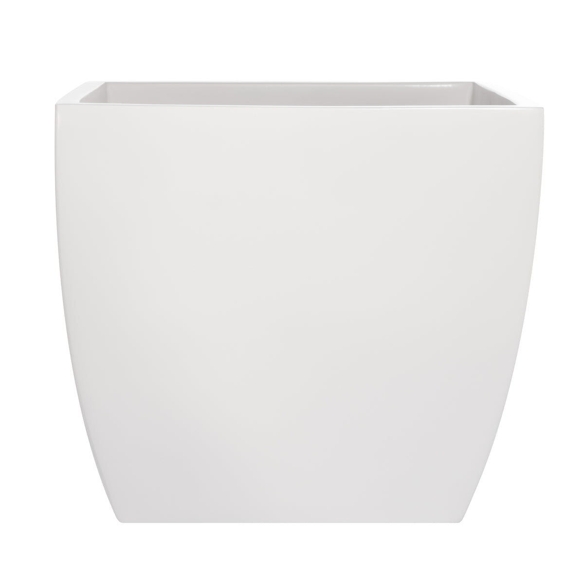 White Pacifica Square Curved Fiberglass Planter Box 