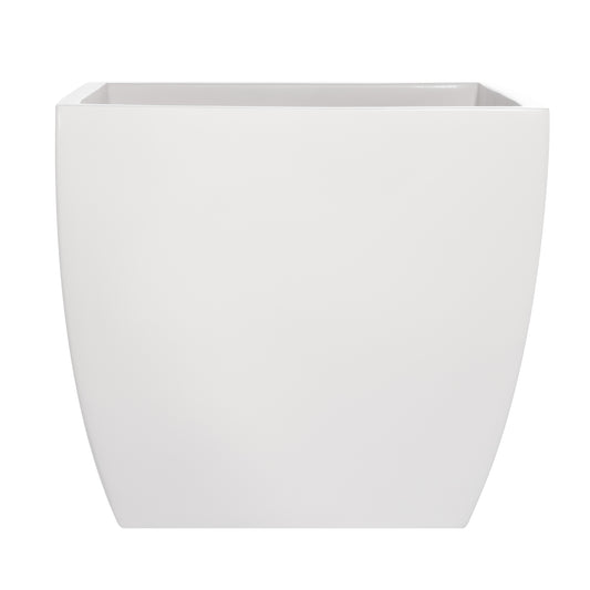 White Pacifica Square Curved Fiberglass Planter Box 